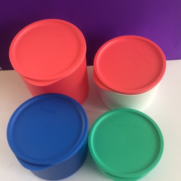 Tupperware Round Container Set of 4 Ideal for Refrigerator & microwave - Picture 2 of 12